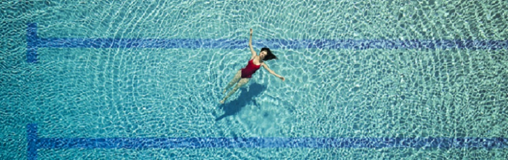 vista aérea de la piscina